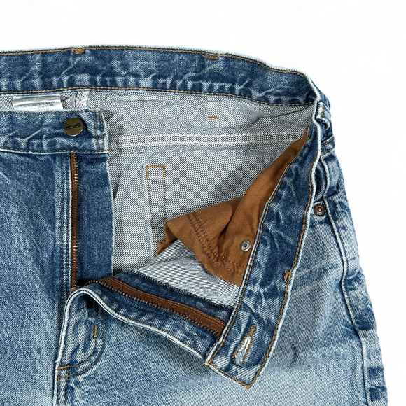 Carhartt Jeans Mens 34x26 Blue Denim Distressed Traditional Fit Workwear B18 DST - Picture 7 of 12